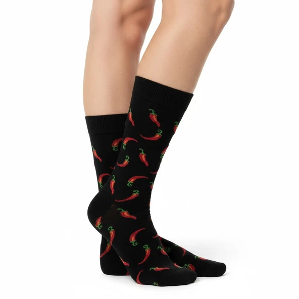 Gost Liria Pepper Socks Unisex Nakışlı Uzun Tenis Çorap - 4