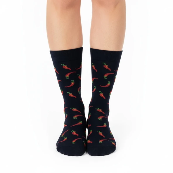 Gost Liria    Pepper  Socks Unisex Nakışlı Uzun Tenis Çorap - 3