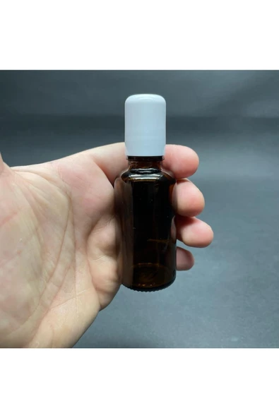 20ml kahverengi cam şişe roll-on şişe, 12 adet, bilye başlıklı şişe, cam şişe, roll-on şişesi, amber şişe - Resim 5