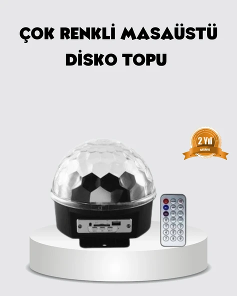 RGB LED Disko Topu Projektör – Ev Partileri, Doğum Günleri ve Eğlence İçin Işık Şovu