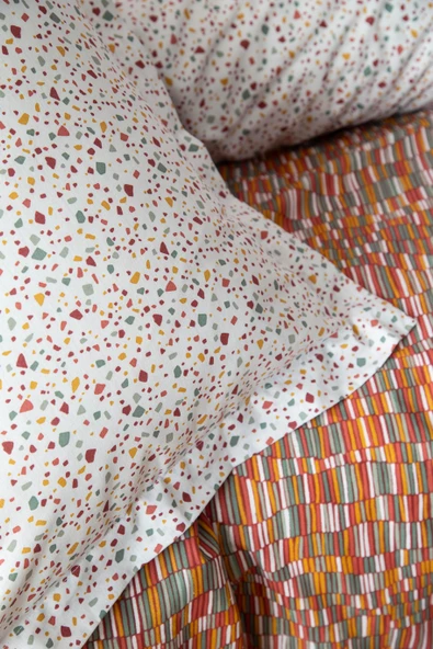 Tek Kişilik Leros Teracotta Nevresim Takımı - 3