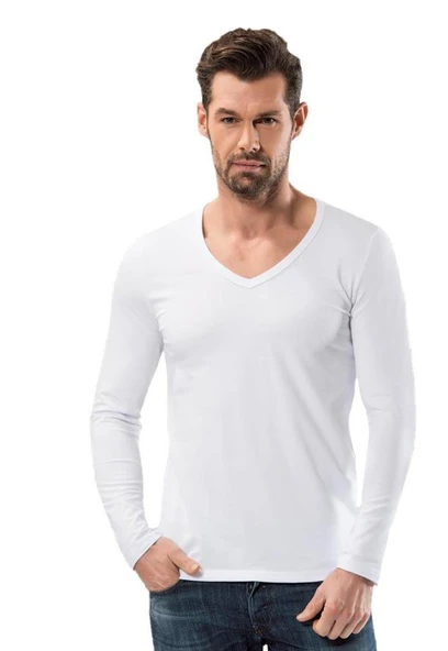 6 Adet Anıt Erkek V Yaka Uzun Kollu Fanila Atlet 1166 ürün görseli