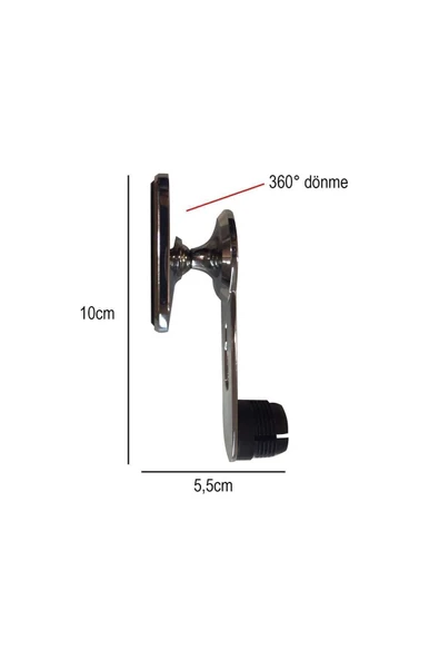 Manyetik Metal Araç Telefon Tutucu – 360° Döner, Güçlü Mıknatıs, Şık Tasarım - 4