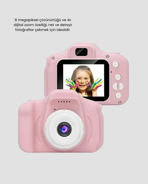 Çocuklar İçin Mini Dijital Kamera – 1080p HD, 2.0 İnç Ekran, Komik Filtreli ve Şarjlı - 4