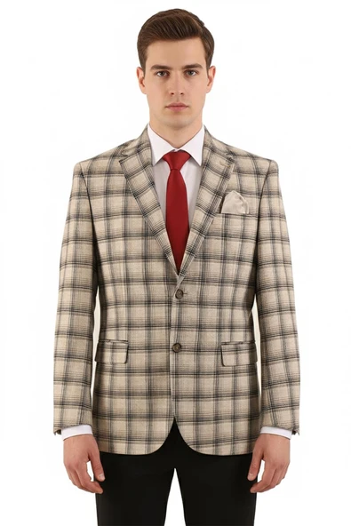 Slim Fit Erkek Tek Ceket - Resim 2