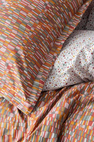 Tek Kişilik Leros Teracotta Nevresim Takımı - 4