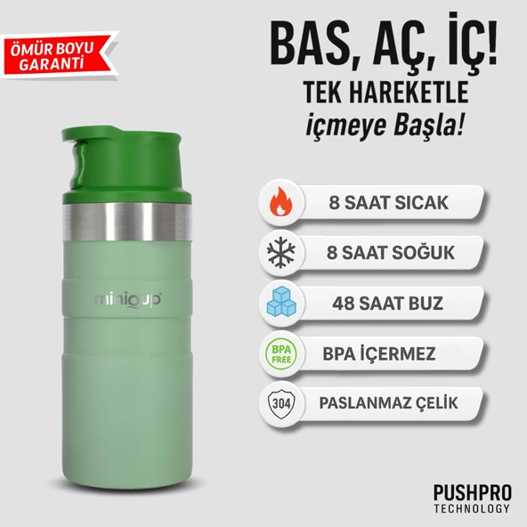 MiniQup 350ML Yeşil Termos - 5