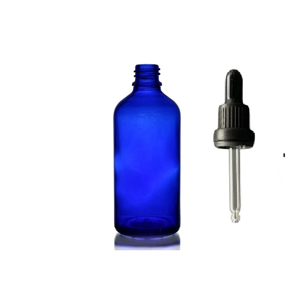 50ml mavi cam damlalıklı, 24 adet, Siyah Kapak, Ecza şişesi, Damlalıklı şişe, propolis şişesi, damlatmalı şişe, saç serum şişesi, ecza şişesi ürün görseli