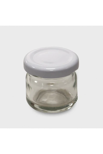 29 Cc. Mum Kavanozu - Cam Kavanoz - Beyaz Kapaklı - 48 Li Paket ürün görseli