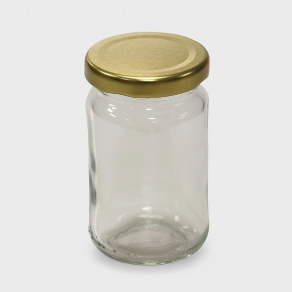 12 Adet Cam Kavanoz 105ml Gold Metal Kapaklı Gıda, Krem Ve Yemek Kullanımına Uygun Dekoratif Kavanoz ürün görseli