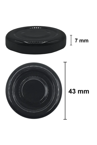 29 ml Metal Siyah Kapaklı 29 Cc Küçük Numune Cam Kavanoz 6 Adet - 3