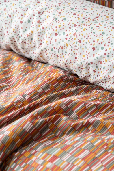 Tek Kişilik Leros Teracotta Nevresim Takımı - 2