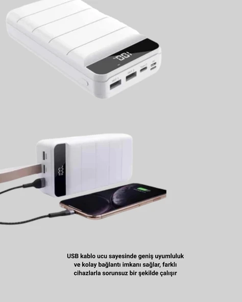 50000mAh LED Göstergeli Taşınabilir Şarj Cihazı - 4