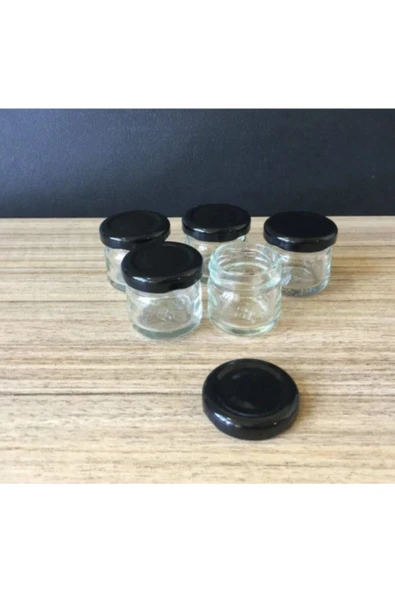 29 Cc şeffaf cam konserve kavanozu siyah kapaklı, 110 adet, cam kavanoz, konserve kavanozu, reçel kavanozu, bal kavanozu, saklama kavanozu