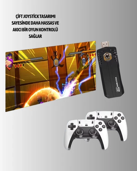 Kablosuz Retro TV Oyun Konsolu – 30.000+ Oyun, HD Çıkış & Kablosuz Gamepad ile Efsanevi Oyun Deneyimi - 4