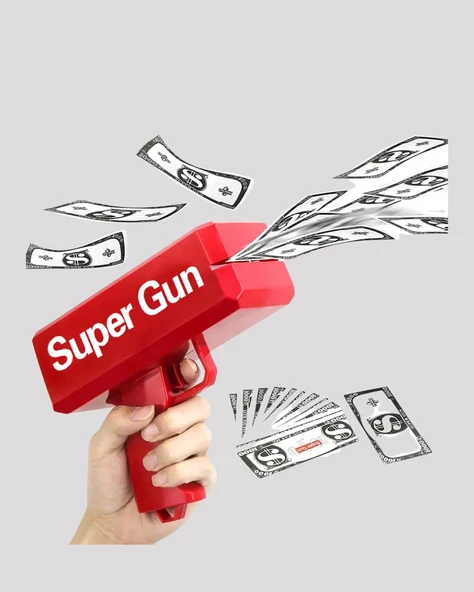 Dolar Boyutunda Kâğıt Atışı Yapan Pil ile Çalışan Oyuncak Tabanca - 2