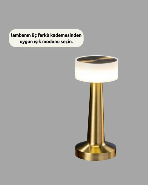 Touch Gece Lambası – Dokunmatik Kontrol, Kablosuz Kullanım, Metal Gövde - 4