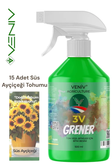 Grener 500 ml Bitki Besini + 15 Süs Ayçiçeği Tohumu – Göz Alıcı Çiçekler