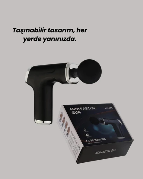 USB Type-C Şarjlı Taşınabilir Masaj Tabancası - 3