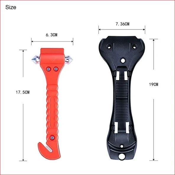 Acil İmdat Emniyet Çekici Cam Kırıcı Emniyet Kemeri Kesicili - 4