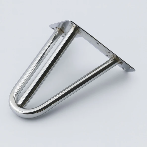 Martı 12 cm Krom Gümüş Metal Mobilya Ayağı Üçgen Modern Tasarım Koltuk Sehpa Masa TV Ünitesi Uyumlu - Resim 6