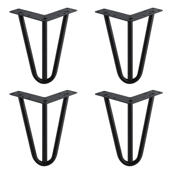 Martı 4 Adet Set Paket 15 cm Siyah Metal Mobilya Ayağı Üçgen Modern Koltuk Sehpa Masa TV Ünitesi - Resim 7