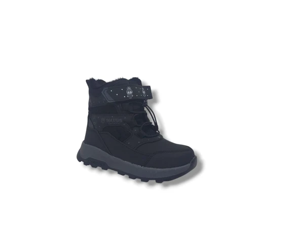 Zerhan 054 Çocuk Siyah Cırt Cırtlı Treking Bot - Resim 3