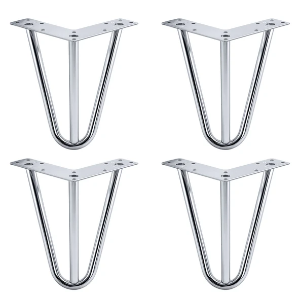 Martı 4 ADET 12 cm Krom Gümüş Metal Mobilya Ayağı Üçgen Modern Tasarım Koltuk Sehpa Masa TV Ünitesi ürün görseli