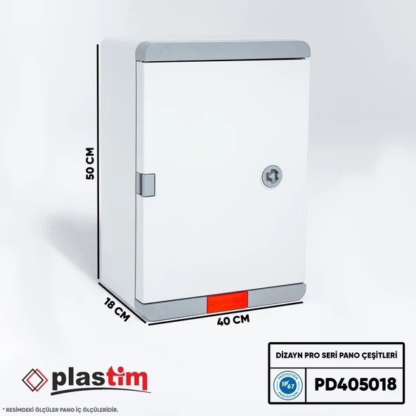 Plastim Pano 40x50x18cm Opak Kapaklı Dizayn Pro Seri IP67 - Resim 2