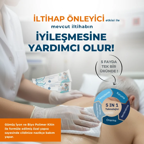 Gümüş İyonlu Özel , Onarıcı Hasta ve Yaşlı Bakım Mendili , Büyük Boy 12'li - Resim 3