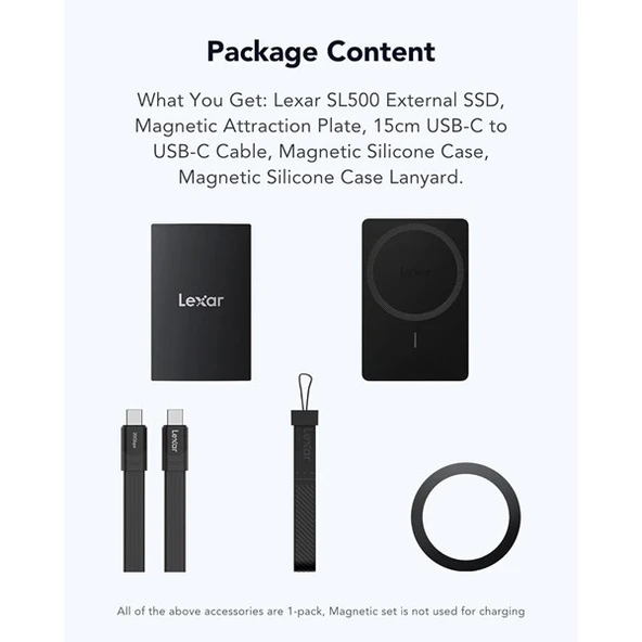 <![CDATA[LEXAR 1TB SL500 PORTABLE SSD LSL500X001T-RNBNU USB 3.2 SSD HARİCİ DİSK]]> - 8