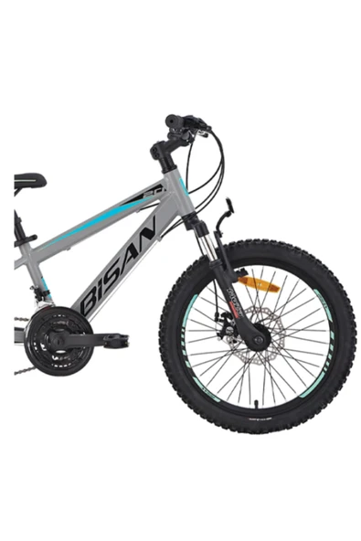 Bisan BİSAN COOPER ÇOCUK BİSİKLETİ 28 CM MD 20 JANT 21 VİTES AÇIK GRİ SİYAH MAVİ - Resim 2