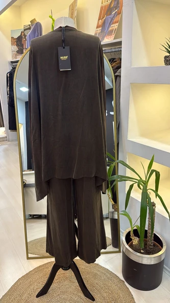 Nuss 1033 Cupra İpek Takım - KAHVE - Resim 2