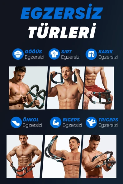 2X POWER (25-50KG) Ayarlanabilir Çift Metal Yaylı Göğüs & Kol Full Body Egzersiz Aleti Fitness Bar - Resim 5