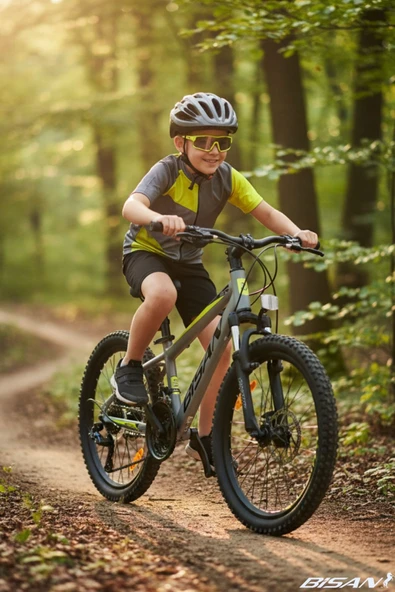 Bisan BİSAN COOPER ÇOCUK BİSİKLETİ 28 CM MD 20 JANT 21 VİTES AÇIK GRİ SİYAH SARI ürün görseli 1