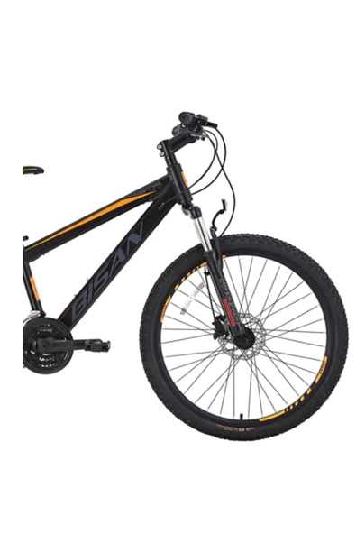 Bisan BİSAN COOPER DAĞ BİSİKLETİ 35 CM MD 26 JANT 21 VİTES MAT SİYAH TURUNCU - Resim 2