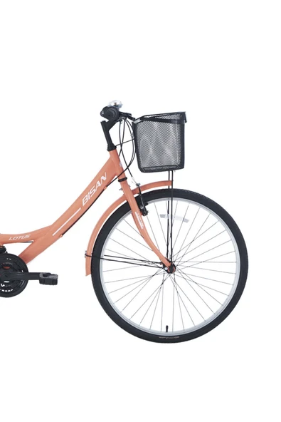 Bisan LOTUS ŞEHİR BİSİKLETİ 34 CM V 24 JANT 21 VİTES MERCAN BEYAZ - Resim 4