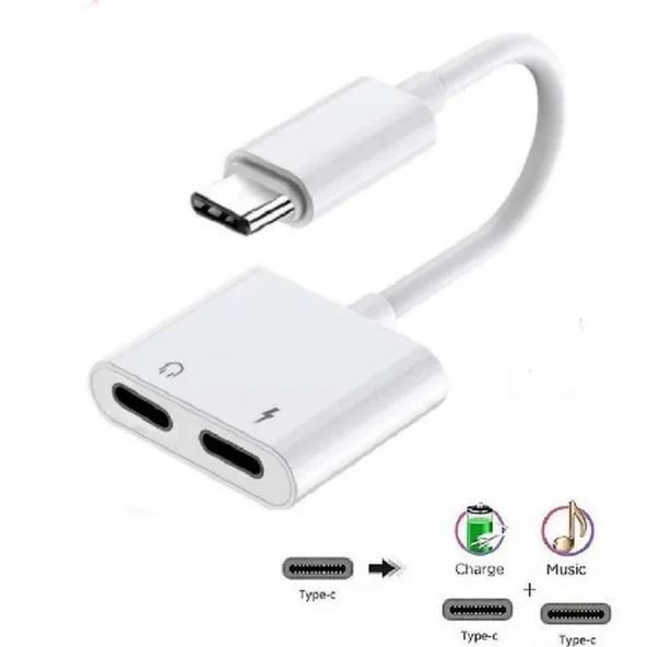 Xiaomi Mi 11 Lite İle Uyumlu 2'li Type-C Girişli Kulaklık ve Şarj Adaptörü - 2