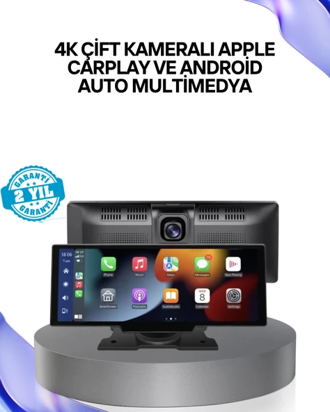 Renault Megane, Clio, Symbol, Captur, Toyota Corolla, Yaris, C-HR, Ford Focus, Fiesta Uyumlu Kablosuz CarPlay Multimedya