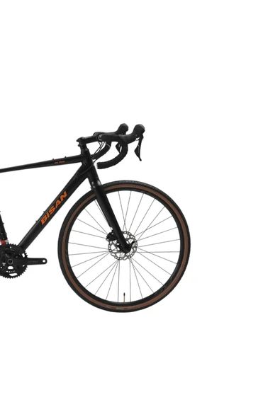 Bisan All Trail GRX 400 Yol Bisikleti 56 Cm 700C 2x10 Vites Mat Siyah Turuncu - Resim 2