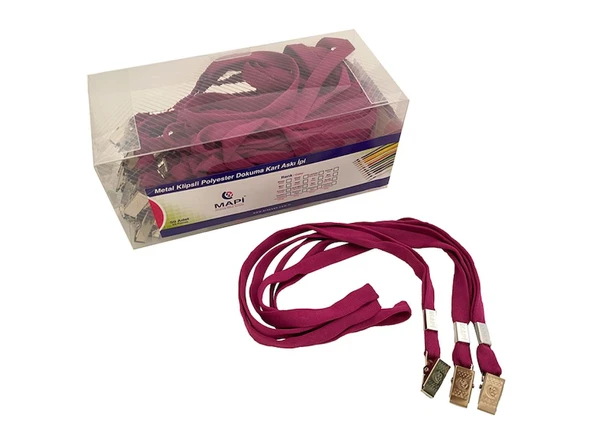 MAPİ METAL KLİPSLİ-POLYESTER DOKUNMA KART ASKI İPİ MOR 50'Lİ PAKET ürün görseli