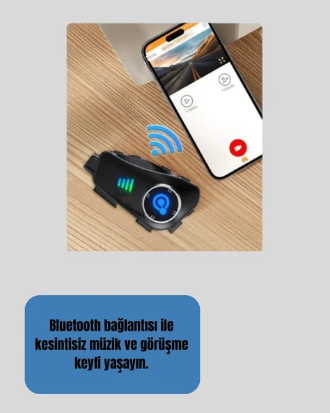 Q28 Bluetooth Kask Kulaklık 1080P Kamera – Su Geçirmez Motosiklet Interkom - 3