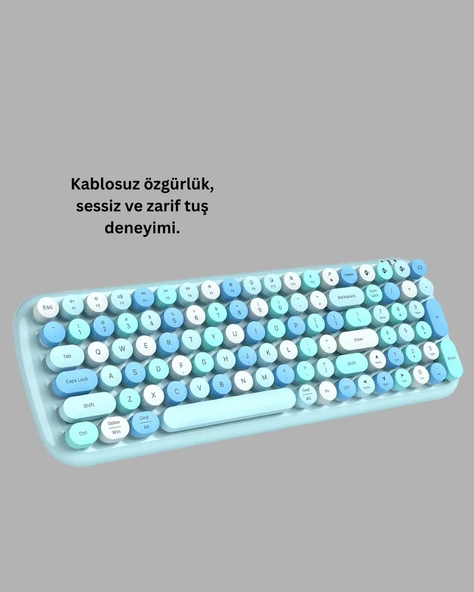 Kablosuz Klavye ve Mouse Seti – Sessiz Tuş, Retro Tasarım - 4