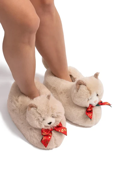 TWIGY TW SİSİ BEJ KADIN HAYVANLI PANDUF 36/41 - Resim 3