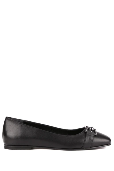 Stato - Siyah Hakiki Deri Kadın Babet Ayakkabı 25-5804 - Resim 2