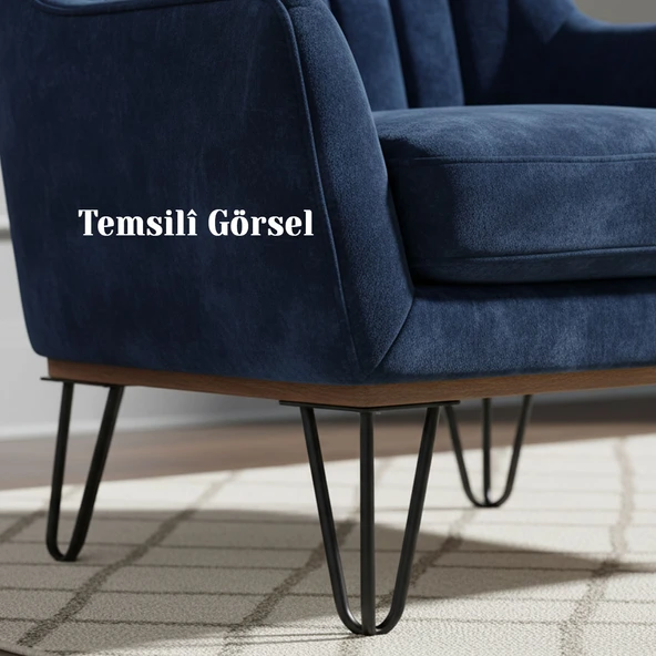 Martı 4 Adet Set Paket 15 cm Siyah Metal Mobilya Ayağı Üçgen Modern Koltuk Sehpa Masa TV Ünitesi - Resim 2