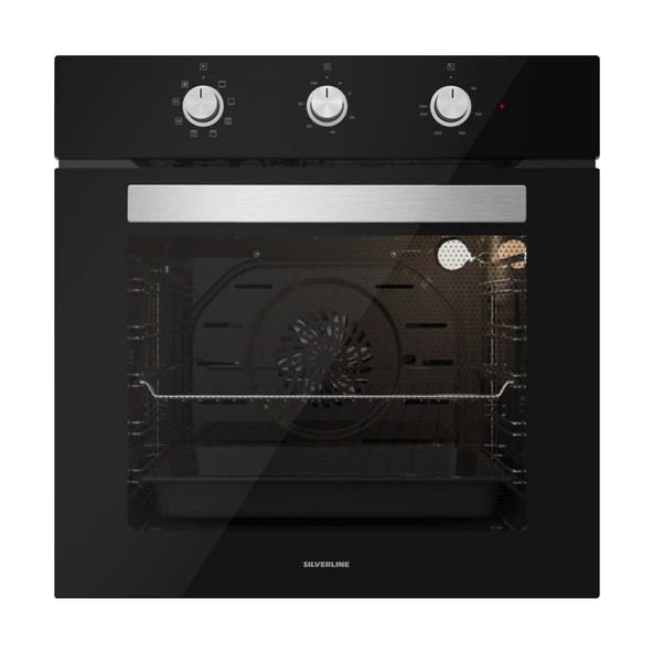 Silverline BO6503B01 - CS5343B01 - 3457 Soho 60 Siyah Cam Ankastre Set - Resim 2