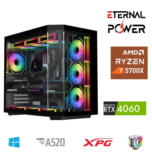 E.POWER RYZEN 7 5700X 32G DDR4 1TB M.2 RTX4060 A520 A650W