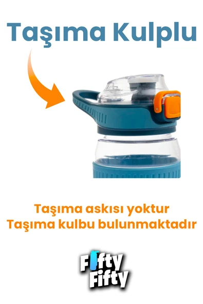 550 ML Rahat İçim (Pipetsiz) Taşıma Kulplu Çocuk Su Matarası -VGN3001ML550 - Resim 6