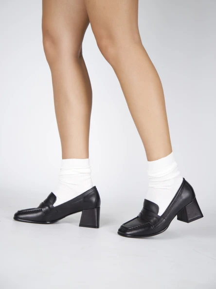 Stato - Siyah Hakiki Deri Kadın Topuklu Ayakkabı 25-5547 ürün görseli